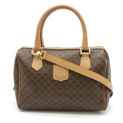 Celine Macadam pattern handbag PVC leather dark brown