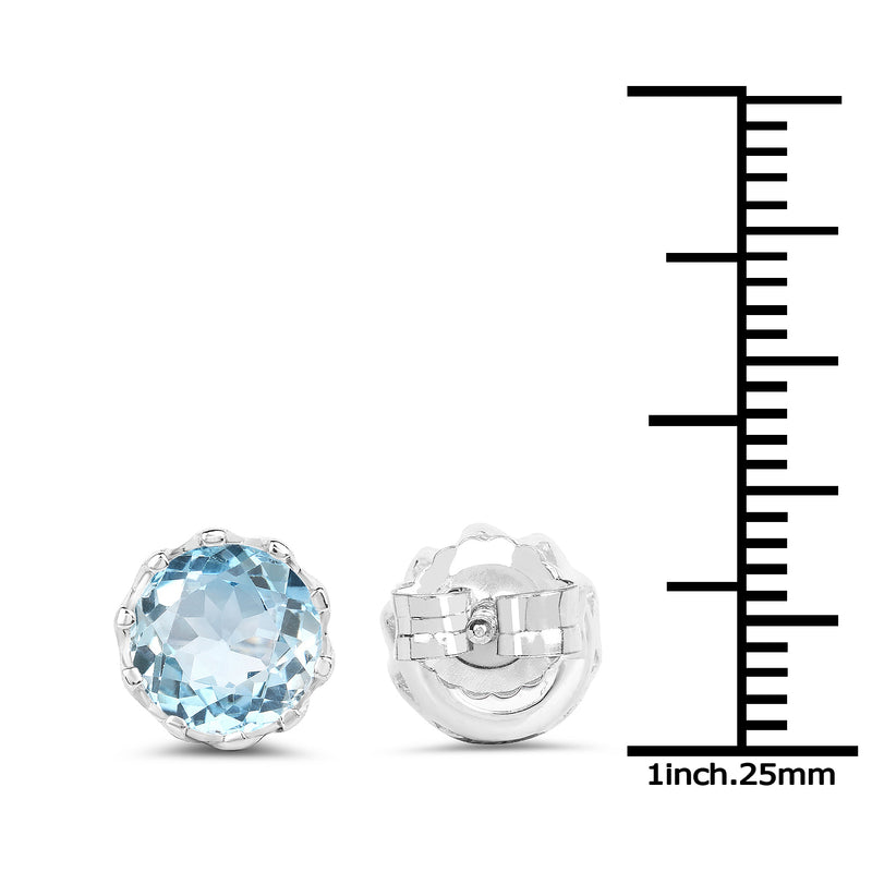 2.96 Carat Genuine Blue Topaz .925 Sterling Silver Earrings