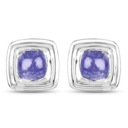 4.74 Carat Genuine Tanzanite .925 Sterling Silver Earrings