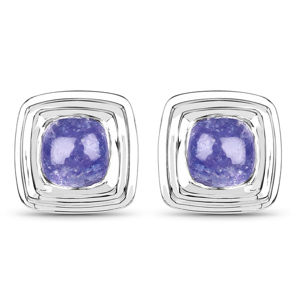 4.74 Carat Genuine Tanzanite .925 Sterling Silver Earrings