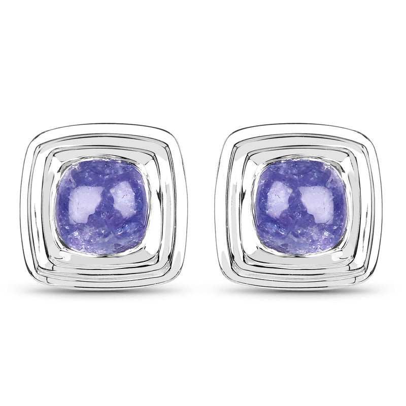 4.74 Carat Genuine Tanzanite .925 Sterling Silver Earrings