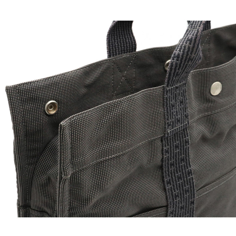 HERMES Hermes Aleline Tote MM Bag Handbag Canvas Gray Black