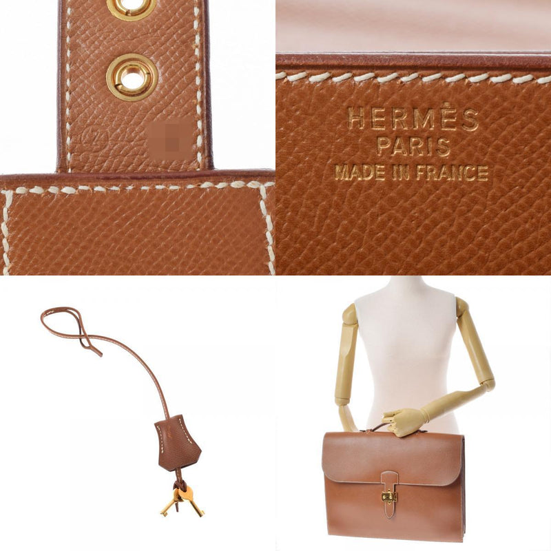 Hermes Sack Adepesh 41 Mens Courchevel Leather Bag Gold