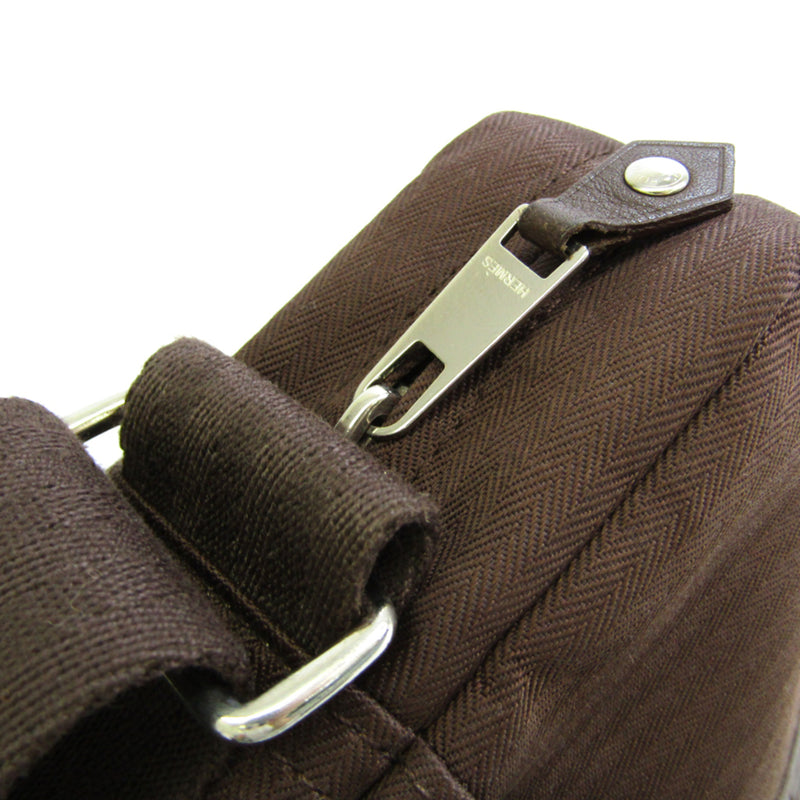 Hermes Acapulco Pochette Acapulco Unisex Nylon,Leather Shoulder Bag Havane