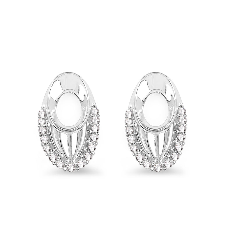 0.23 Carat Genuine White Diamond 14K White Gold Earrings (F-G Color, SI Clarity)