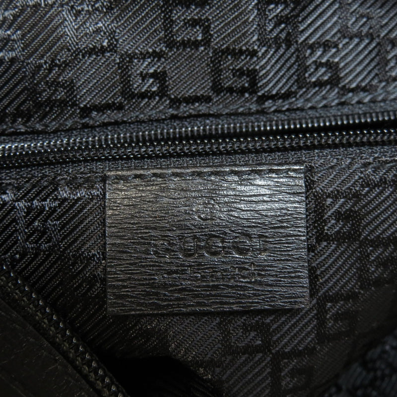 Gucci 14204 logo plate shoulder bag leather ladies
