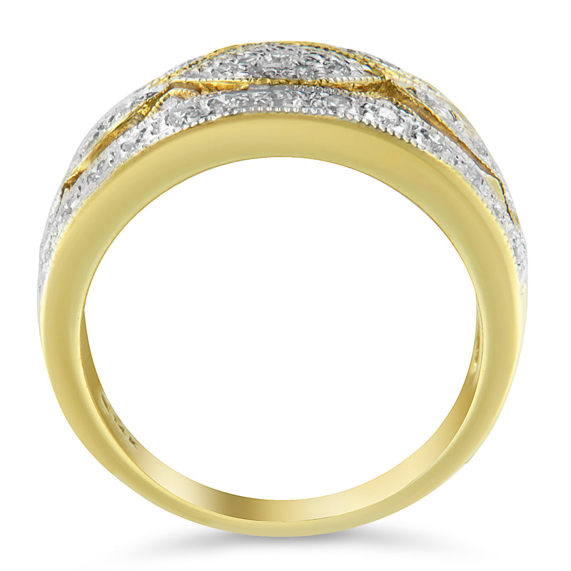 14k Yellow Gold 1/2 ct TDW Round Diamond Cluster Ring (H-I I1-I2)