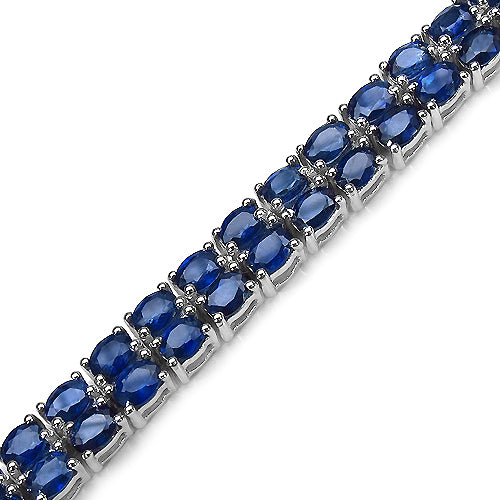 16.80 Carat Genuine Sapphire .925 Sterling Silver Bracelet