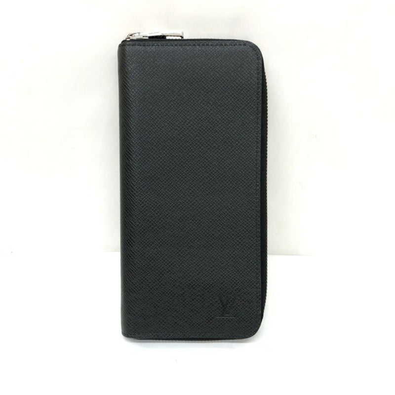 LOUIS VUITTON Louis Vuitton Long Wallet M30503 Zippy Vertical Noir Taiga LV Round Leather Mens
