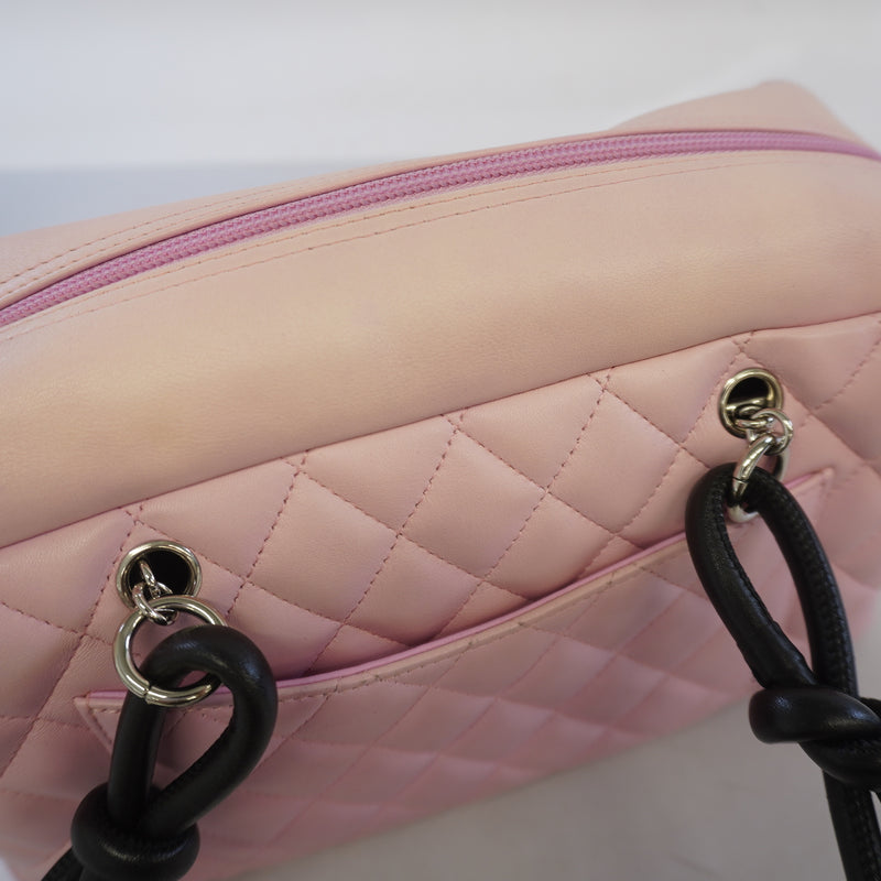 Auth Chanel Ligne Cambon Shoulder Bag Womens Leather HandbagShoulder Bag Pink