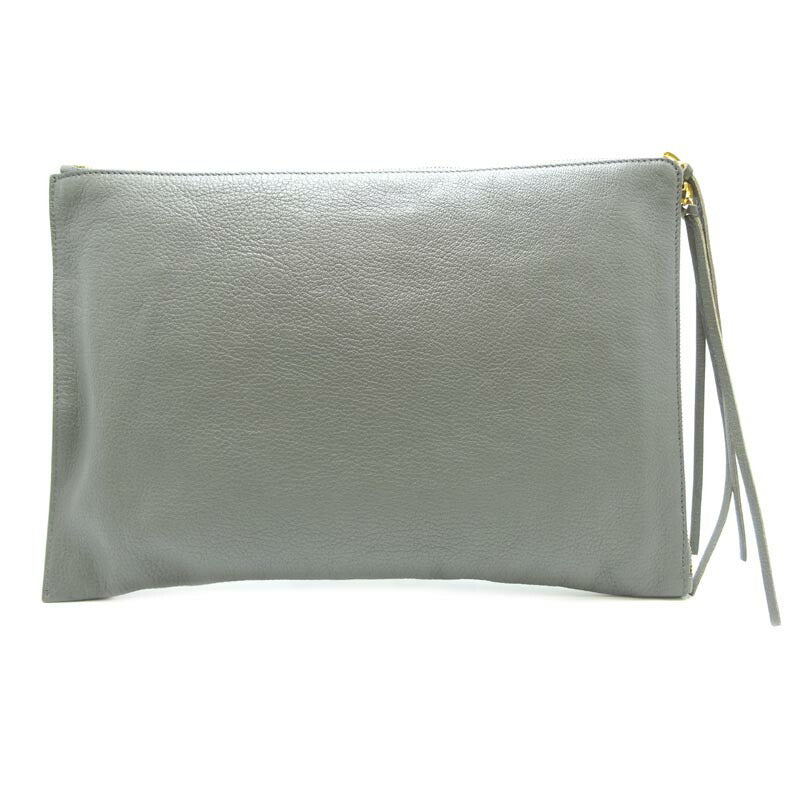 Balenciaga Metal Edge Womens Clutch Bag 390186 Goatskin Gray