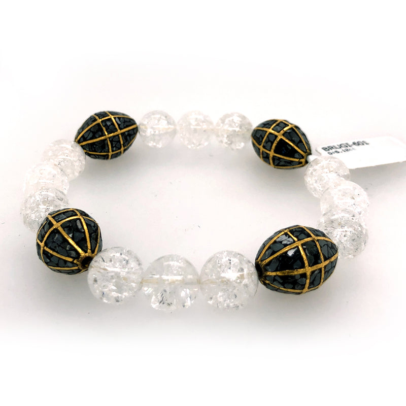 Studded Diamond & Gemstone Beaded Bracelet Women Jewelry Gift