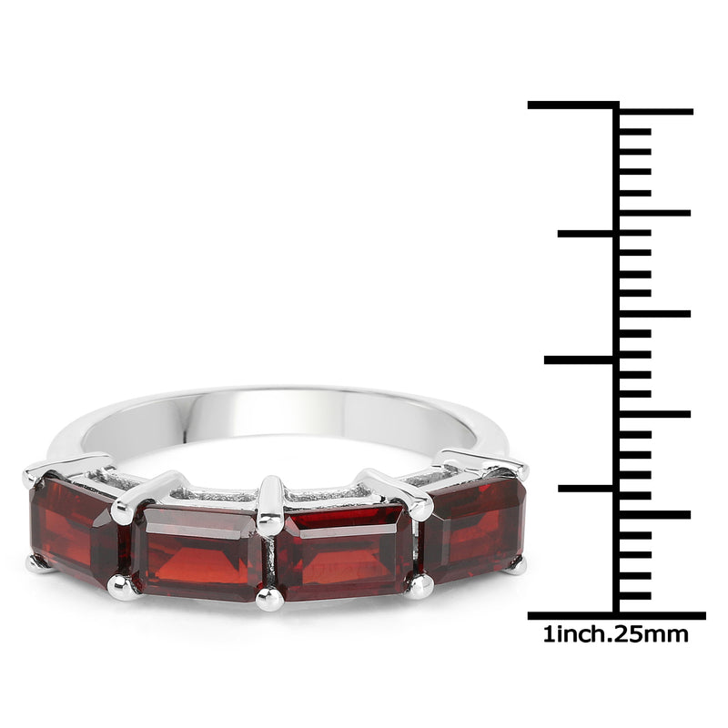 3.20 Carat Genuine Garnet .925 Sterling Silver Ring