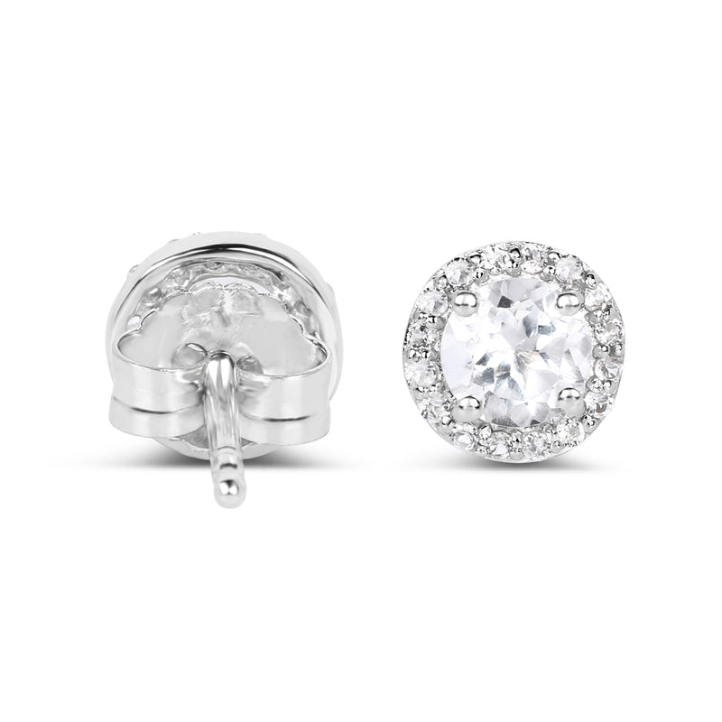 1.36 Carat Genuine White Topaz .925 Sterling Silver Earrings