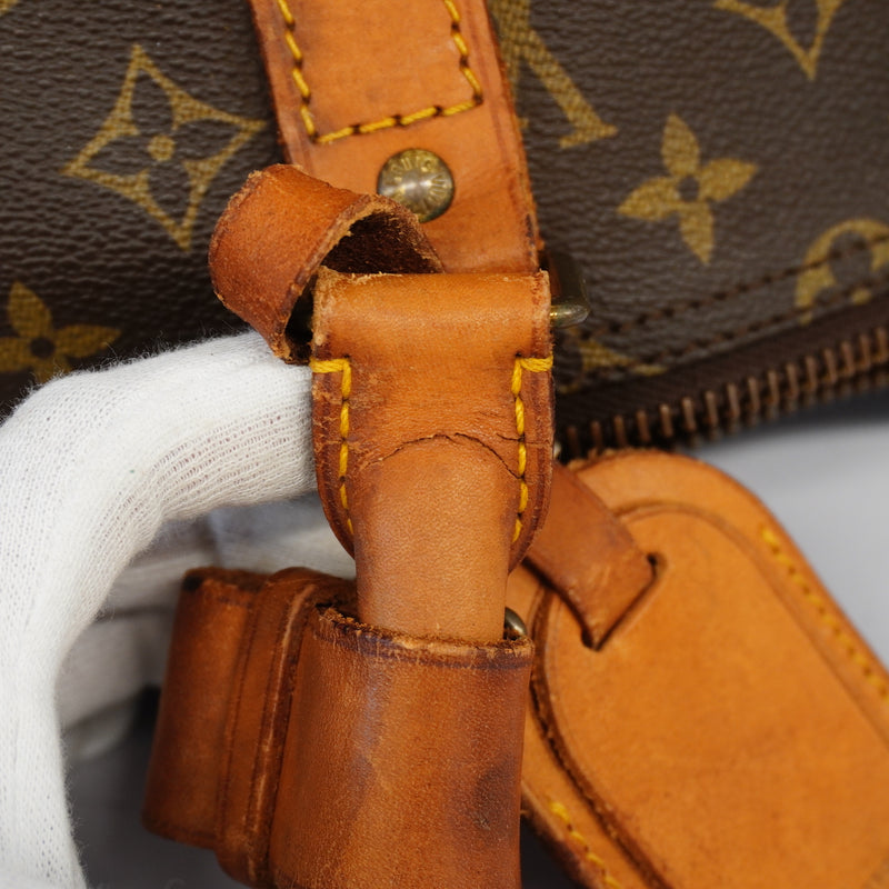 Auth Louis Vuitton Boston Bag Monogram Keepall Bandolier 55 M41414 Unisex