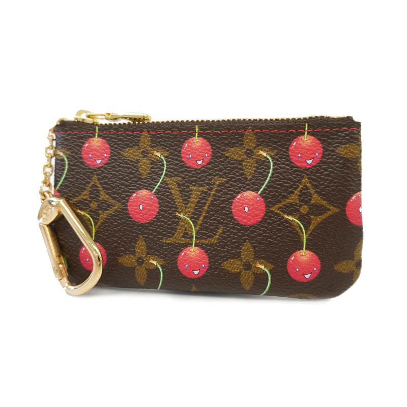 Auth Louis Vuitton Monogram Cherry Pochette Clef M95042 Womens Coin Case
