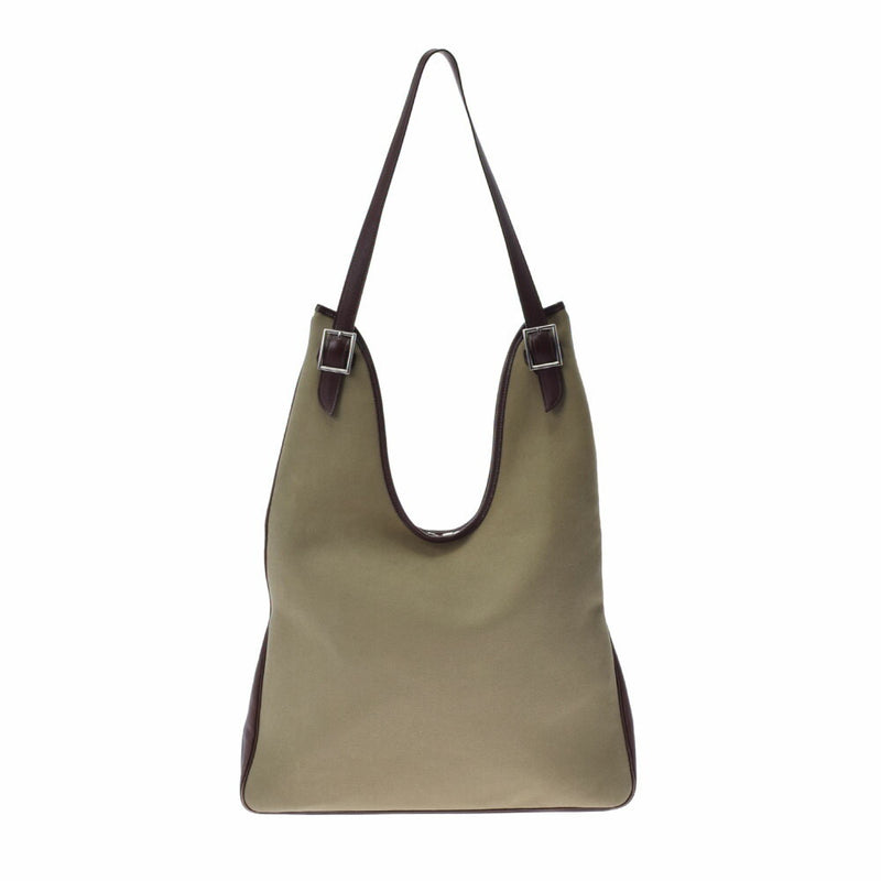 HERMES Hermes Masai GM Khaki  K engraved (around 2007) Unisex canvas shoulder bag