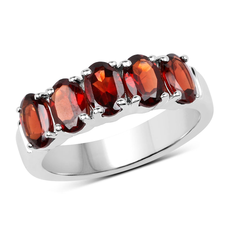 2.55 Carat Genuine  Garnet .925 Sterling Silver Ring