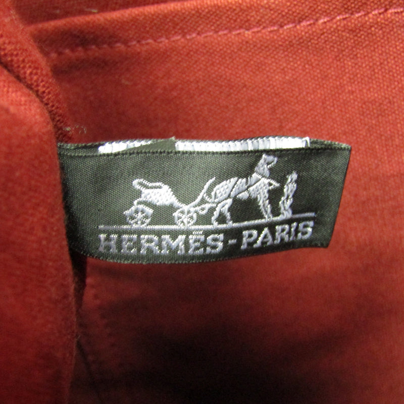 Hermes Fourre Tout Cabas Womens Canvas Tote Bag BordeauxRed Color