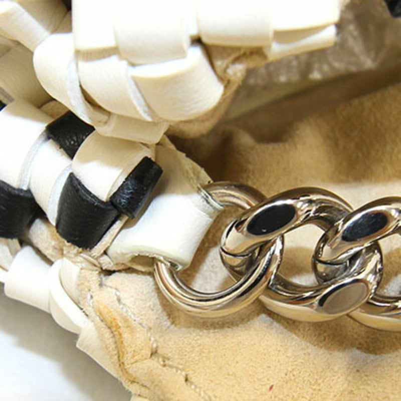 Stella McCartney Shoulder Bag Black White Eco Leather Women's Chain