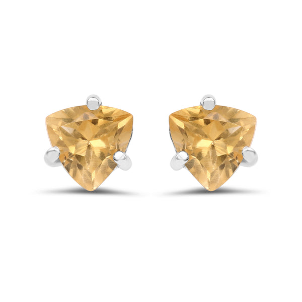 0.90 Carat Genuine Citrine .925 Sterling Silver Earrings