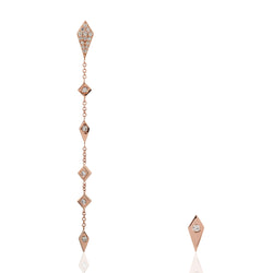 0.31Ct Natural Diamond Dangle Earrings 18K Rose Gold Jewelry