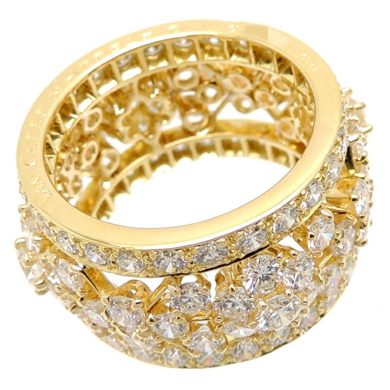 Van Cleef & Arpels 750YG 5.66ct Snowflake Band Diamond Ladies Ring 750 Yellow Gold