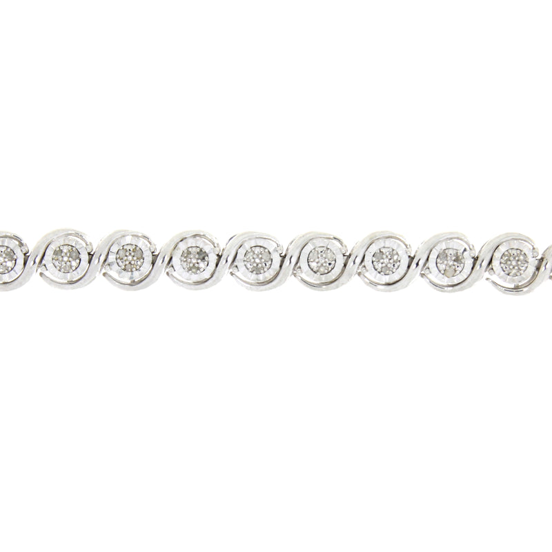 Natural .25ct Diamond Tennis Bracelet Sterling Silver