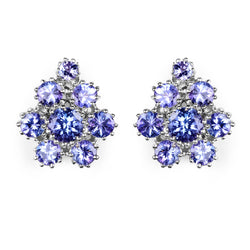 4.26 Carat Genuine Tanzanite .925 Sterling Silver Earrings