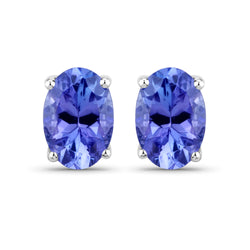 1.20 Carat Genuine Tanzanite 14K White Gold Earrings