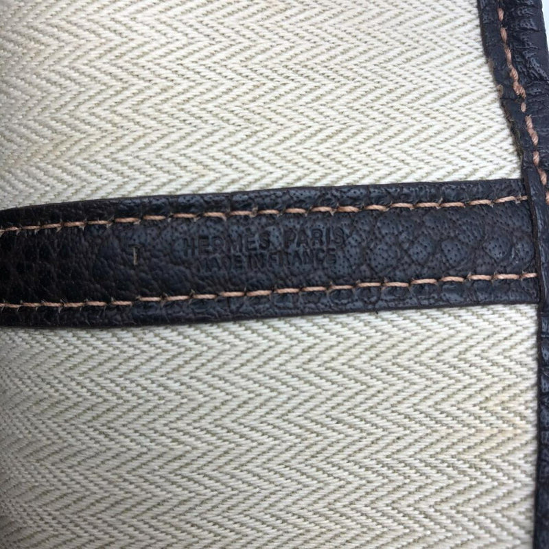 HERMES Garden Party PM Brown Leather Tote Bag Hermes