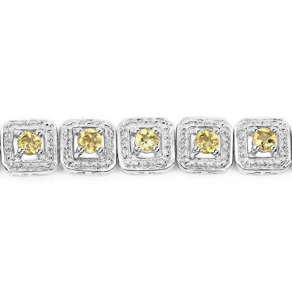 2.40 Carat Genuine Citrine .925 Sterling Silver Bracelet