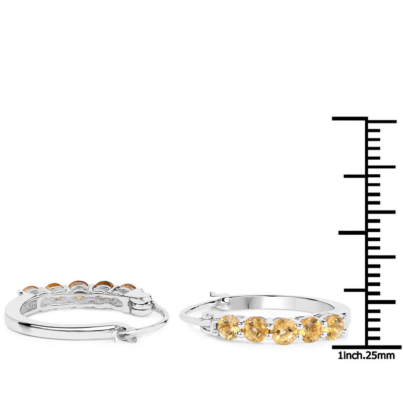 1.00 Carat Genuine Citrine .925 Sterling Silver Earrings