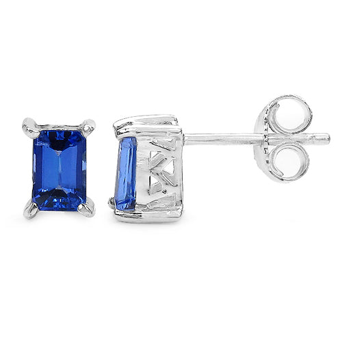 1.12 Carat Genuine Tanzanite .925 Sterling Silver Earrings