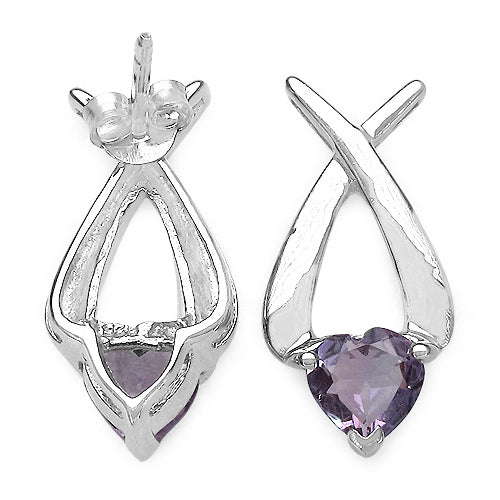 1.40 Carat Genuine Amethyst .925 Sterling Silver Earrings