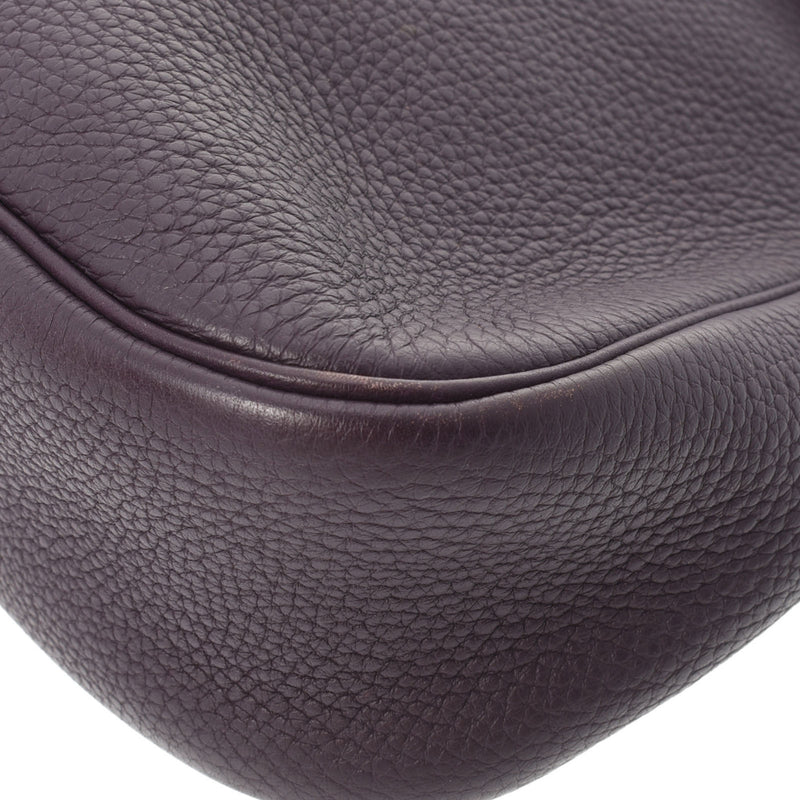 HERMES Hermes Christine Tuareg Leysin black metal fittings  F engraved (around 2002) Ladies Taurillon Clemence shoulder bag