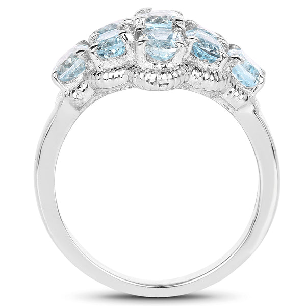 3.24 Carat Genuine Blue Topaz .925 Sterling Silver Ring