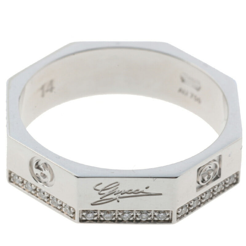 Gucci Octagonal Ladies Rings 750 White Gold No. 14 Silver