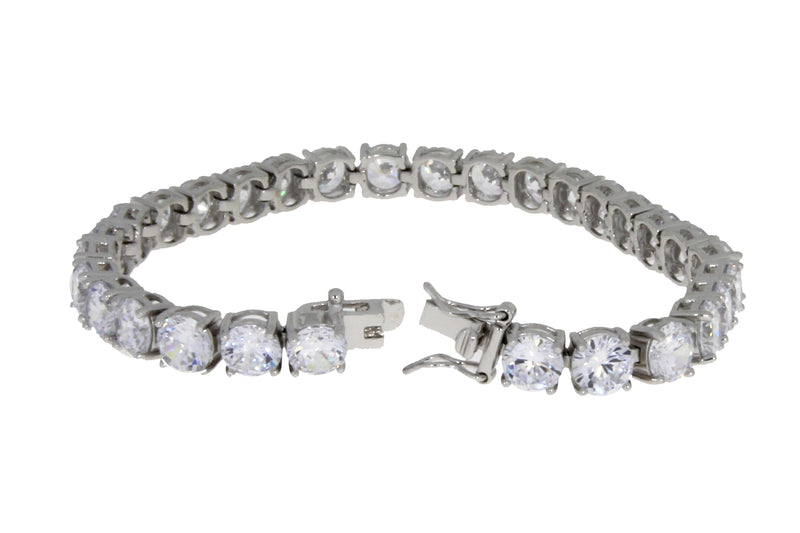 Genuine Cubic Zirconium Tennis Bracelet Sterling Silver