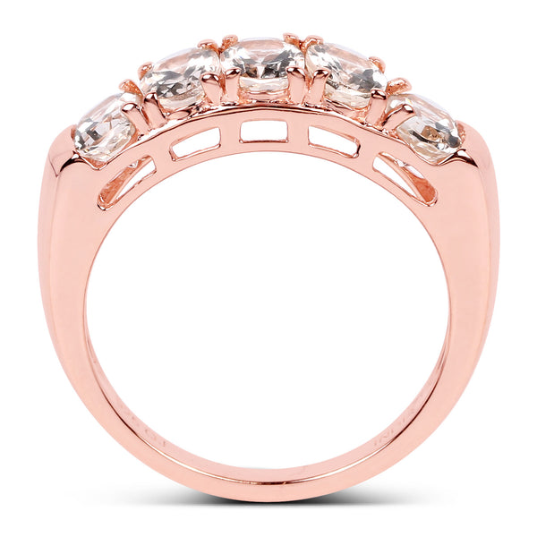 2.00 Carat Genuine Morganite .925 Sterling Silver Ring