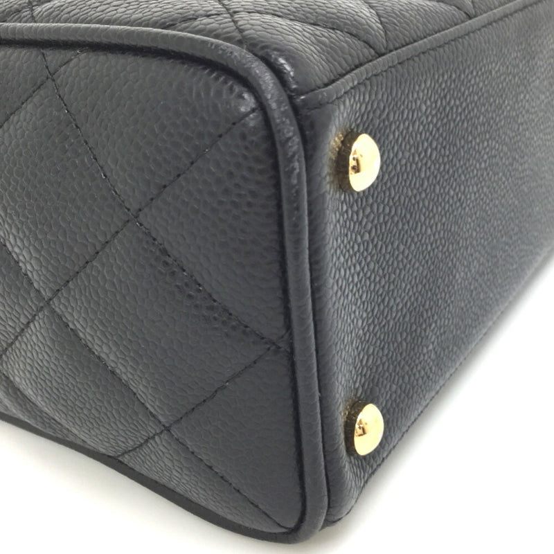 Chanel Handbag Matrasse Mini Boston Coco Mark Caviar Skin Black Ladies CHANEL K11221864