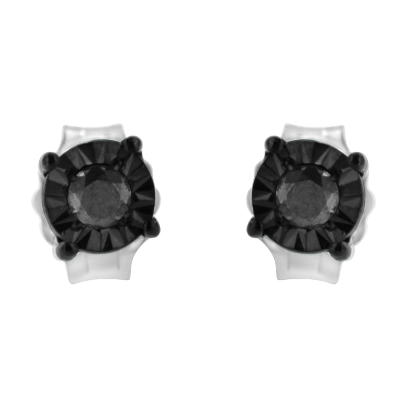 .925 Sterling Silver Classic 1/10CTTW Diamond Stud Earrings (Choice of Diamonds)