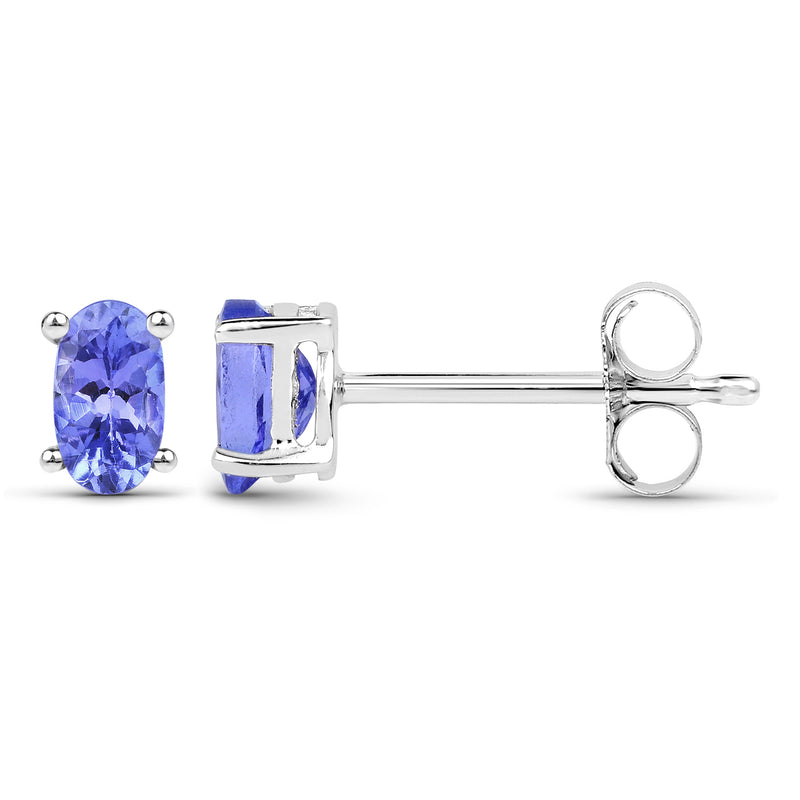 0.50 Carat Genuine Tanzanite .925 Sterling Silver Earrings