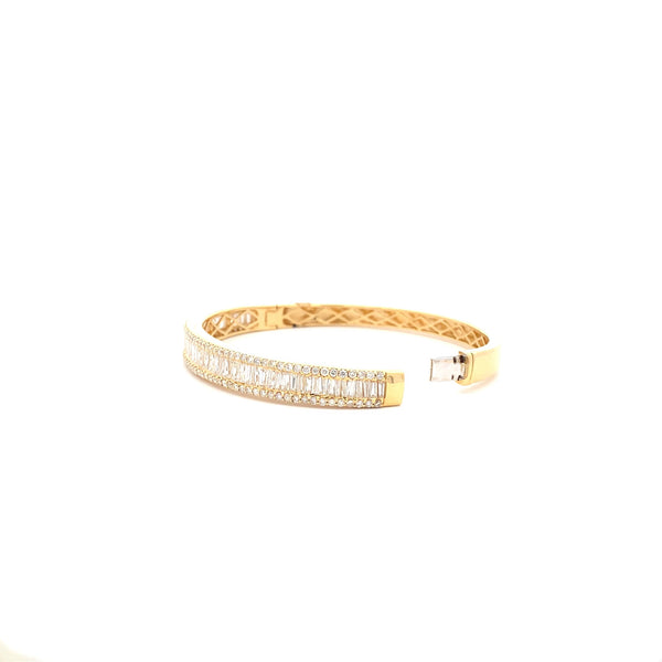 Natural 4.32ct Diamond Bangle Bracelet 18KT Yellow Gold