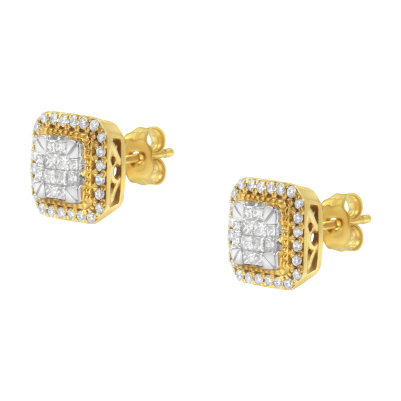 10KT Yellow Gold Diamond Stud Earrings (1/2 cttw, H-I Color, SI2-I1 Clarity)