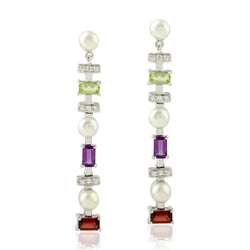 6.54ct Natural Amethyst Dangle Earrings 925 Sterling Silver Jewelry