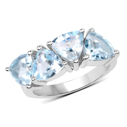 5.00 Carat Genuine  Blue Topaz .925 Sterling Silver Ring