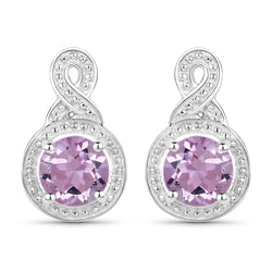 1.46 Carat Genuine Amethyst .925 Sterling Silver Earrings