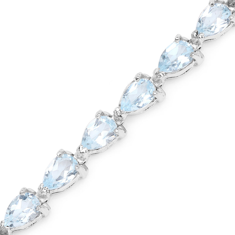 13.20 Carat Genuine Blue Topaz .925 Sterling Silver Bracelet