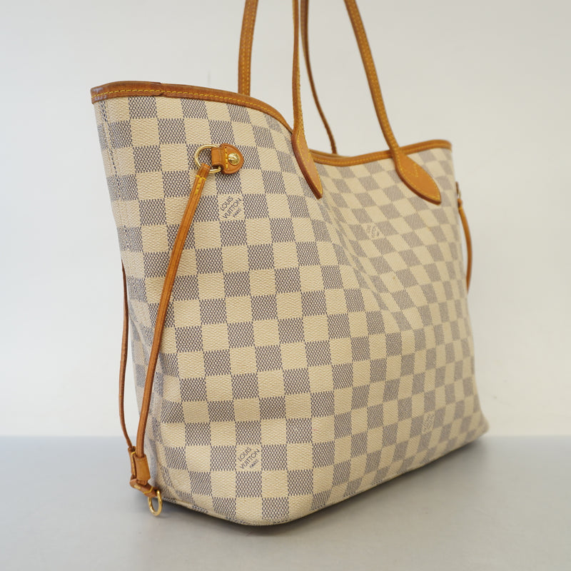 Auth Louis Vuitton Tote Bag Damier Azur Neverfull MM N51107
